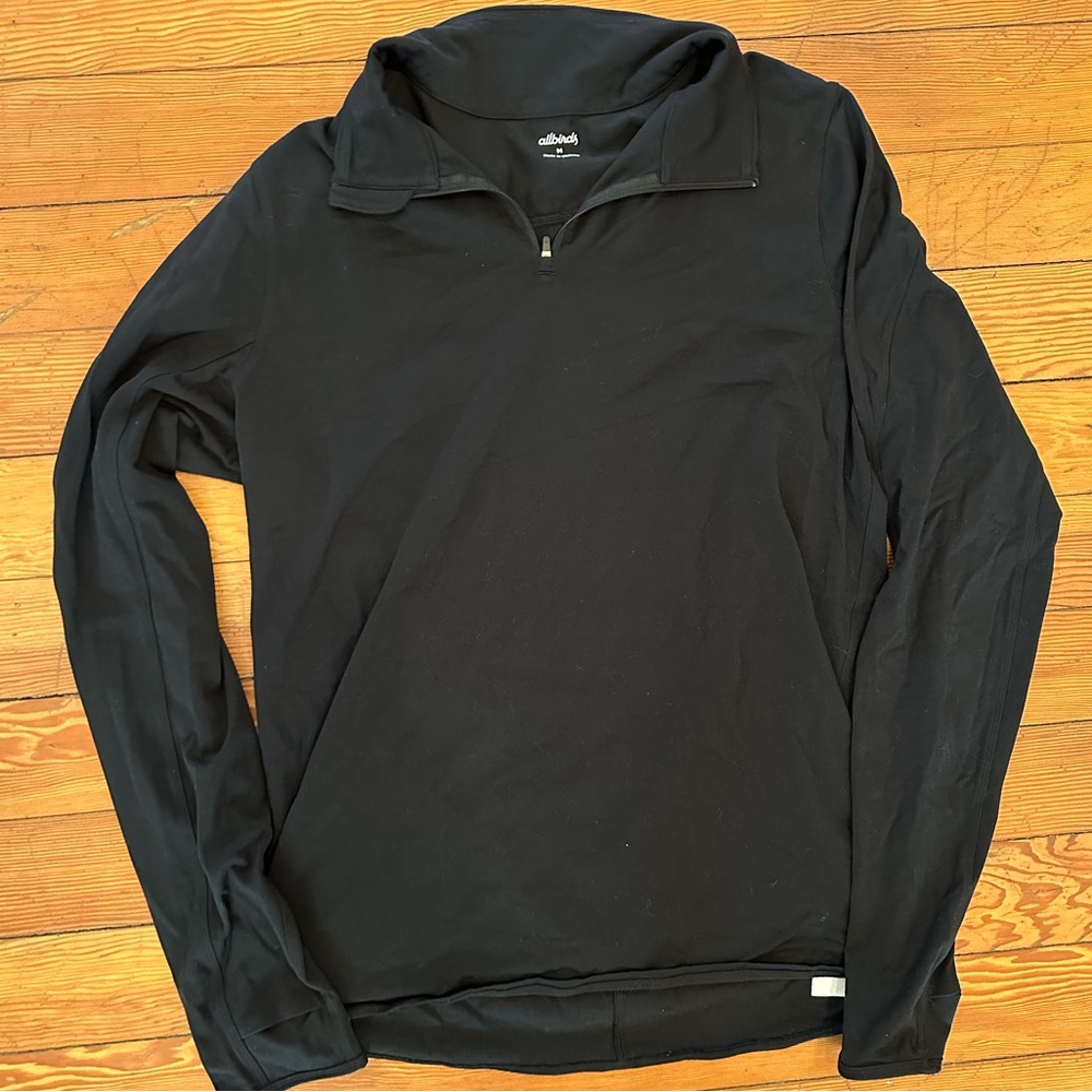 New never worn Allbirds athletic quarter zip in black medium
